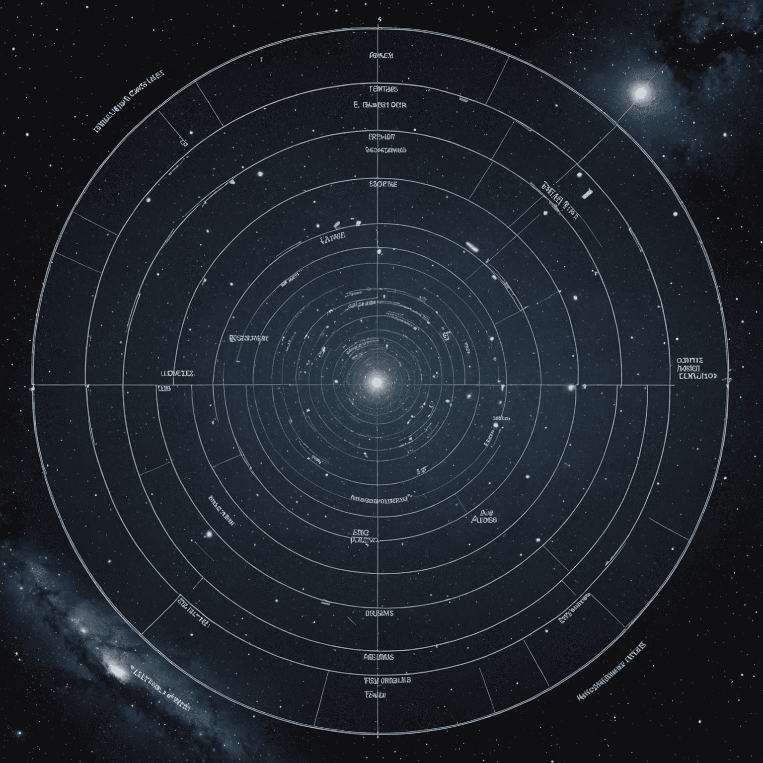 A visual representation of parsecs and light-years, showing the vast distances between stars and galaxies in a futuristic, digital star map