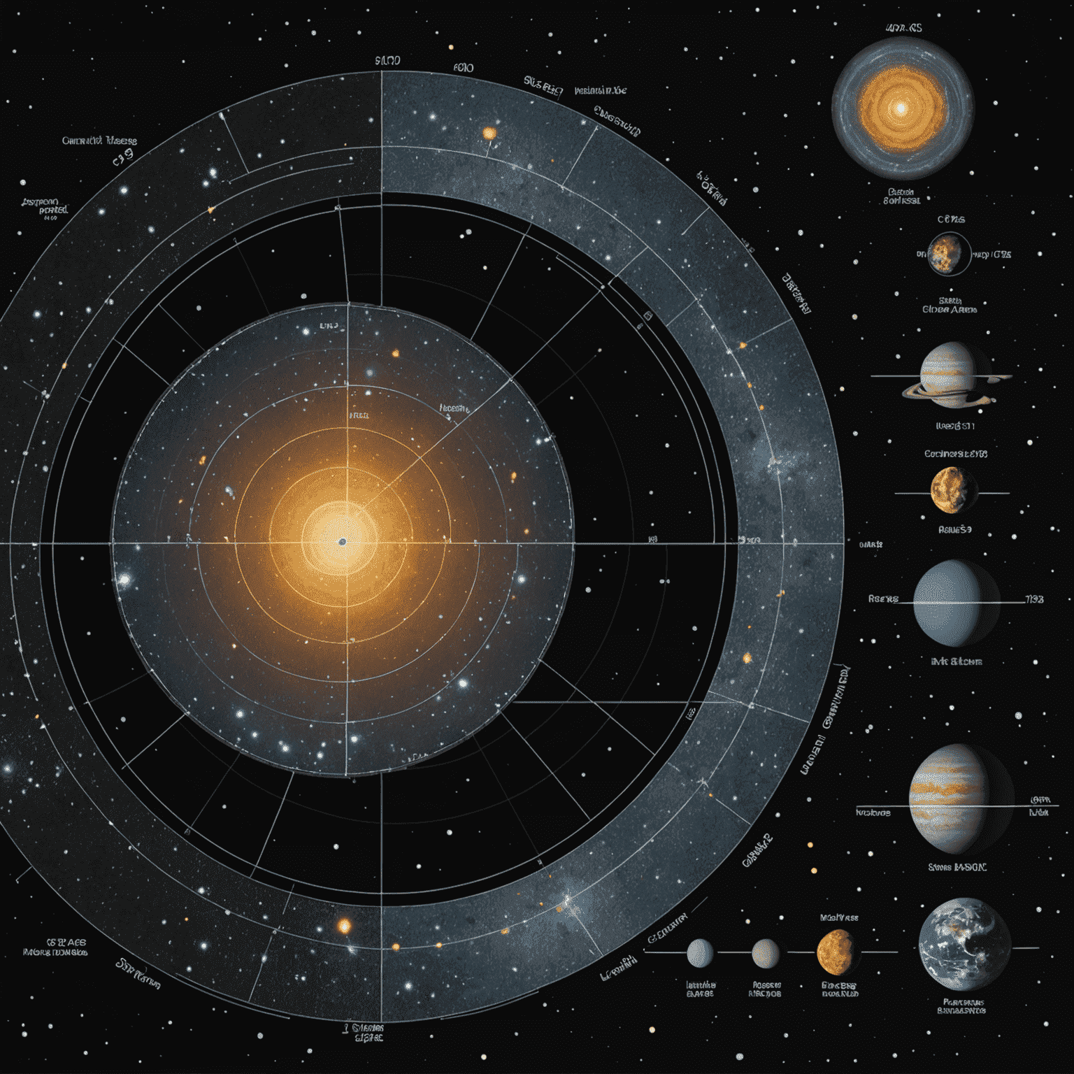 A split-screen image comparing parsecs and light-years, with visual representations of each unit and a chart showing their relative scales in measuring cosmic distances.