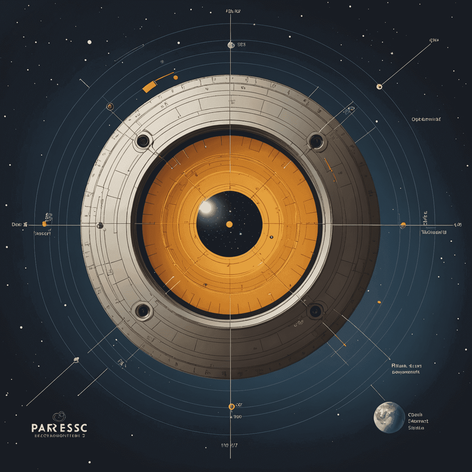 Illustration of parallax measurement technique using parsecs